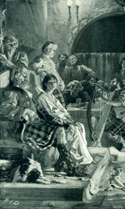 Scena nella sala di un capo clan delle Highlands nel XVII secolo da Herbert James Draper