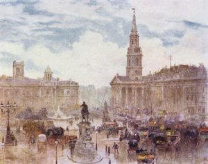 Trafalgar Square (litografia a colori) da Herbert Menzies (after) Marshall