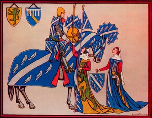 Sir Geoffrey Luttrell, Sua Moglie e Sua Nuora, c1340, 1926 da Herbert Norris
