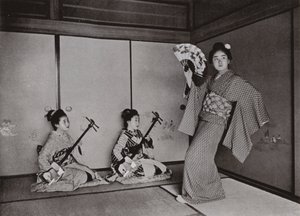 Una geisha che danza da Herbert Ponting