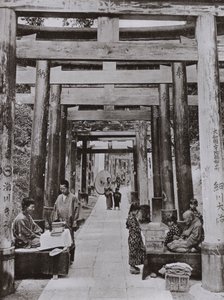 Un viale di Torii al tempio di Inari da Herbert Ponting