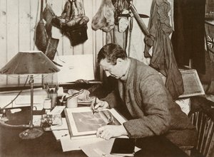 Dr. Wilson che lavora sullo schizzo che è dato a p. 258, 1911, 1913