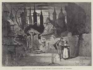 La rinascita di Faust al Lyceum Theatre, nel giardino di Marta a Norimberga da Herbert Railton