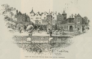Veduta di Holland House dalla terrazza sud da Herbert Railton