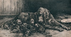 La madre felice, 1894, 1911 da Herbert Thomas Dicksee