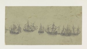 Fregio con navi in una rada da Hercules Segers