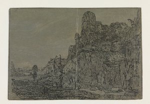 Paesaggio con una ripida scogliera, versione piccola