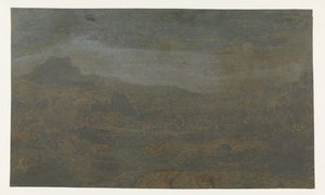 Valle con un fiume e una città con quattro torri da Hercules Segers