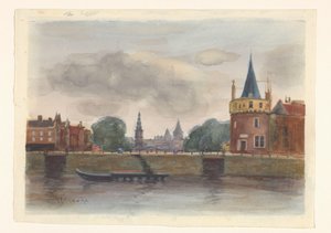 Veduta della Schreierstoren ad Amsterdam da Herman Eduard Knaake (signed by artist)