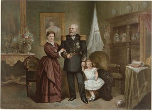Ritratto di Guglielmo III, re dei Paesi Bassi, Emma, regina reggente dei Paesi Bassi, e Guglielmina, regina dei Paesi Bassi da Herman Frederik Carel ten Kate