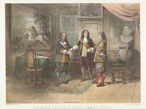 Il principe Guglielmo III riconcilia Michiel de Ruyter e Cornelis Tromp, 1673