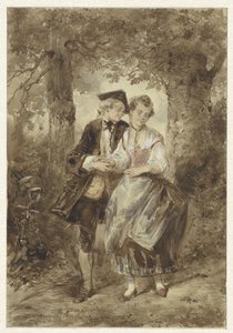 Coppia innamorata nel bosco da Herman Frederik Carel ten Kate