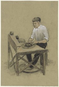 Vasaio al suo tornio da Herman Heijenbrock