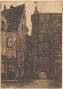 Veduta della Vleeshuis ad Anversa da Herman Heuff (signed by artist)