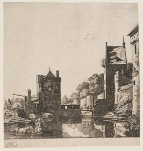 Il porto di Wittevrouwen a Utrecht da Herman Saftleven