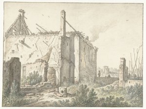 Rovina di una casa a Utrecht da Herman Saftleven