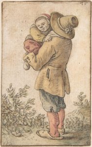 Contadino con bambino, XVII secolo