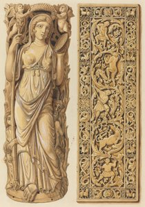 Rappresentazioni di una Scultura in Avorio di Arianna del VI Secolo e di una Placca in Avorio del IX Secolo da Herman Wilhelm Soltau