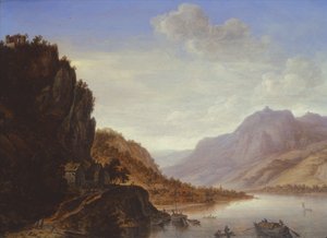 Paesaggio fluviale montuoso da Herman the Younger Saftleven