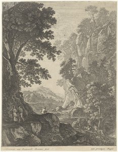 Paesaggio montano con cascata