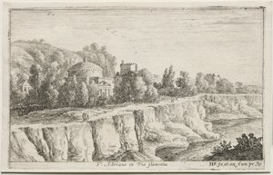Diverse vedute in e intorno a Roma: S. Adriano in Via Flaminia, 1653 da Herman van Swanevelt