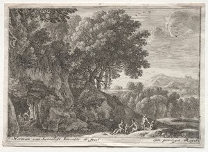 Paesaggio con satiri da Herman van Swanevelt