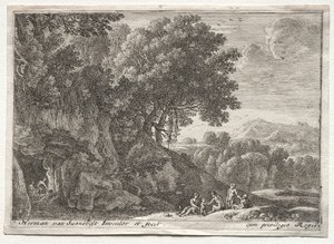 Paesaggio con satiri da Herman van Swanevelt