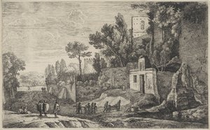 Paesaggio con un ospedale