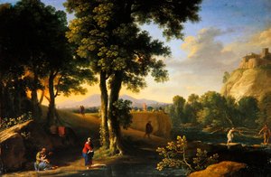 La Sacra Famiglia in un Paesaggio, c.1640 da Herman van Swanevelt