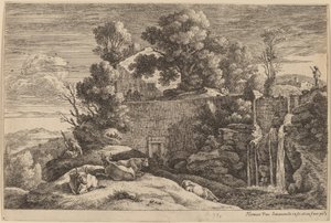 La filatrice e quattro mucche da Herman van Swanevelt