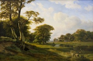 Paesaggio boschivo a Hellebæk. Autunno da Hermann Carmiencke