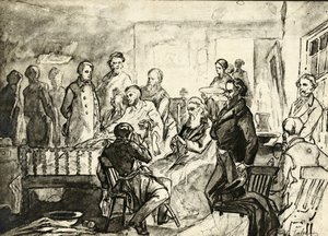 Abraham Lincoln sul letto di morte, c.1865 da Hermann Faber