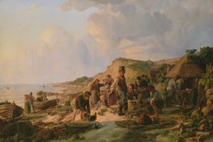 Il ritorno del pescatore a Probsteier, 1837 da Hermann Kauffmann