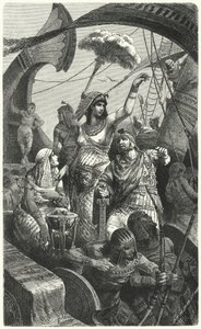 Cleopatra durante la battaglia di Azio, 31 a.C. da Hermann Vogel