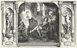 Dante Alighieri nello studio di Giotto, XIV secolo da Hermann Vogel