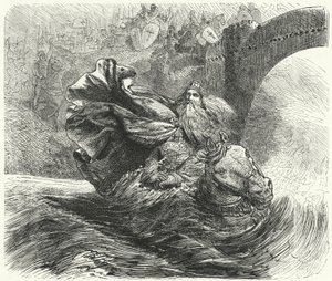 Federico Barbarossa che annega nel fiume Saleph durante la Terza Crociata, 1190