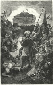 Lanzichenecchi tedeschi che saccheggiano Roma, 1527 da Hermann Vogel