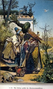 Illustrazione di Vogel per il racconto dei fratelli Jacob (1785-1863) e Wilhelm (1786-1859) Grimm: "Il vecchio sultano"