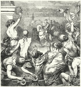 Tito Quinzio Flaminino proclama la libertà degli stati greci, 196 a.C. da Hermann Vogel