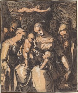 La Sacra Famiglia con Santi (recto) da Hermann Weyer