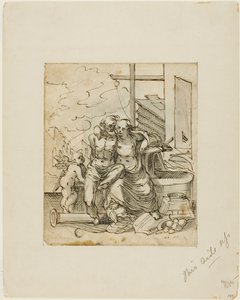 Venere nella fucina di Vulcano (recto); Geometria (verso) da Hermann Weyer