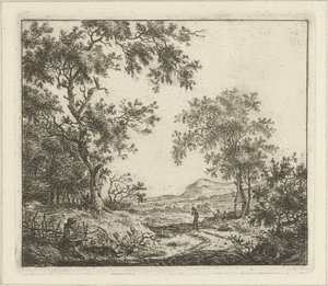Paesaggio con disegnatore e passeggiatore da Hermanus Fock
