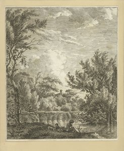 Paesaggio con donna sulla riva da Hermanus Fock