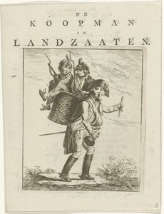 Foglio di canzone e caricatura con soldati, Caricatura di Guglielmo V, Il mercante di Landzaaten