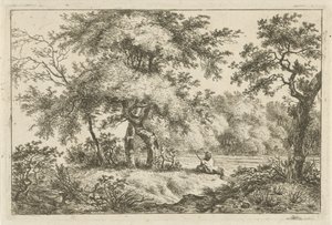 Uomo che riposa nel bosco da Hermanus Fock