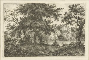 Uomo che riposa nel bosco da Hermanus Fock