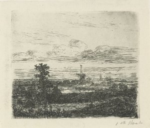 Paesaggio con un mulino da Hermanus Jan Hendrik van Rijkelijkhuysen
