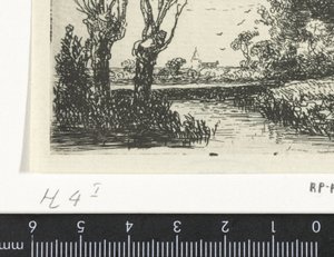 Paesaggio con due salici da Hermanus Jan Hendrik van Rijkelijkhuysen