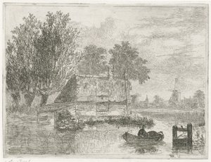 Uomo con una botte in una barca da Hermanus Jan Hendrik van Rijkelijkhuysen