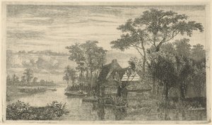 Veduta del fiume con pescatori